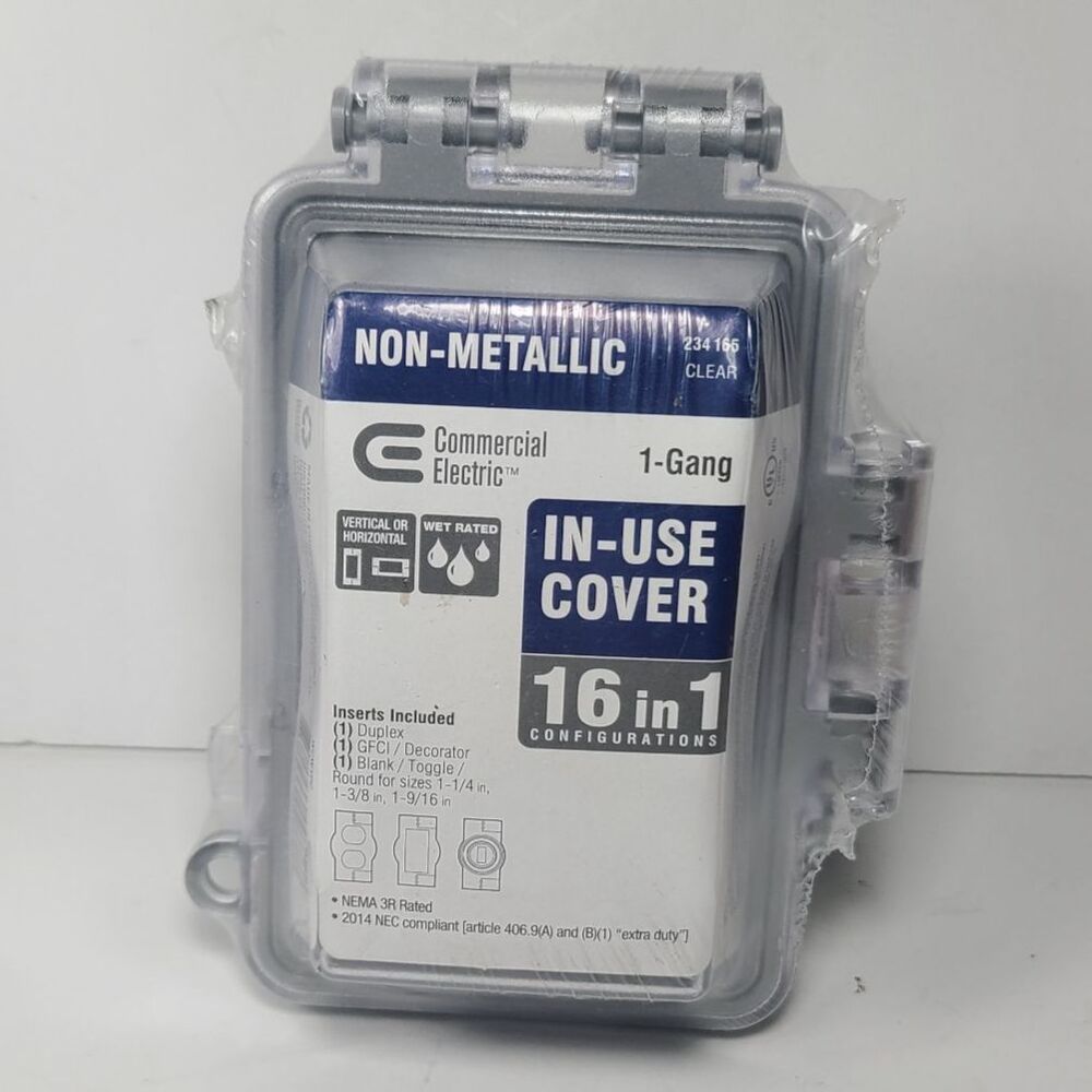 Commercial Electric 1-Gang Vertical Receptacle Weatherproof Cover Clear 234 165